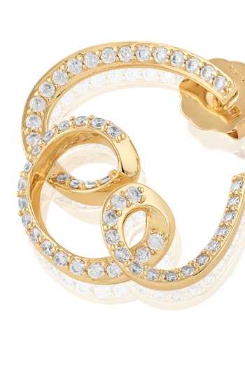 Shop_Isharya_Gold Plated Crystals Cubic Zirconia Stud Earrings _Online_at_Aza_Fashions