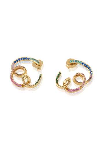 Isharya_Multi Color Crystals Cubic Zirconia Studs _Online_at_Aza_Fashions
