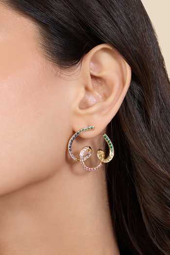 Buy_Isharya_Multi Color Crystals Cubic Zirconia Studs _Online_at_Aza_Fashions