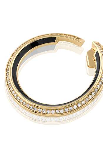 Shop_Isharya_Black Crystals Cubic Zirconia And Enamel Hoops _Online_at_Aza_Fashions