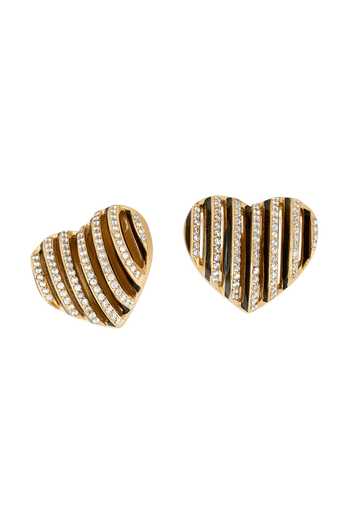 Isharya_Black Crystals Cubic Zirconia Heart Shaped Stud Earrings_Online_at_Aza_Fashions
