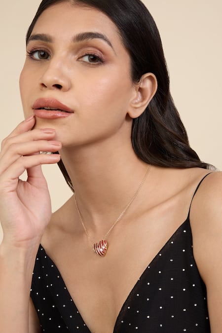 ISHARYA Heartbeat Cubic Zirconia Embellished Necklace 