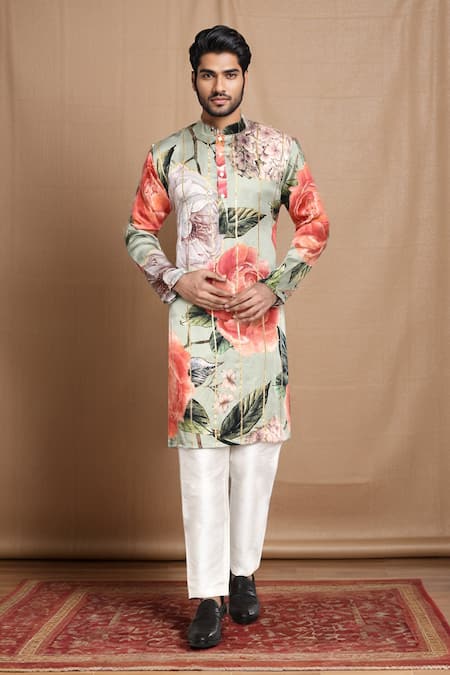 Arihant Rai Sinha Bloom Gardenia Print Kurta 