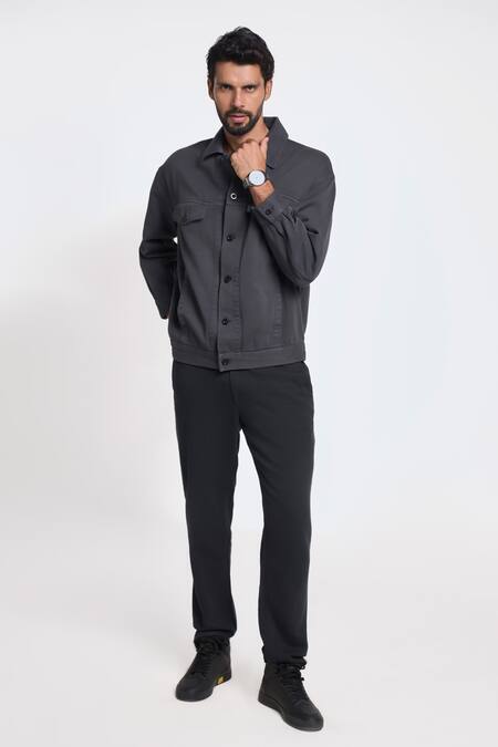 Terra Luna Black 100% Organic Handloom Cotton Solid Collared Shirt Online at Aza Fashions Terra Luna_Black 100% Organic Handloom Cotton Solid Collared Shirt _Online_at_Aza_Fashions