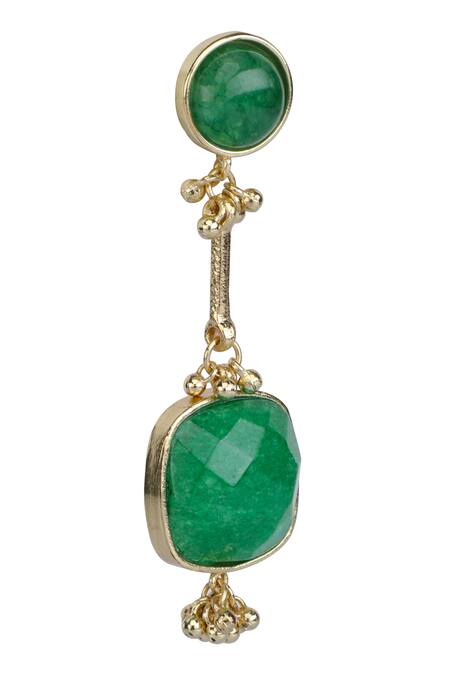 House Of Tuhina Gold Plated Crystals, Stones Quartz Danglers Online at Aza Fashions House Of Tuhina_Gold Plated Crystals, Stones Quartz Danglers _Online_at_Aza_Fashions