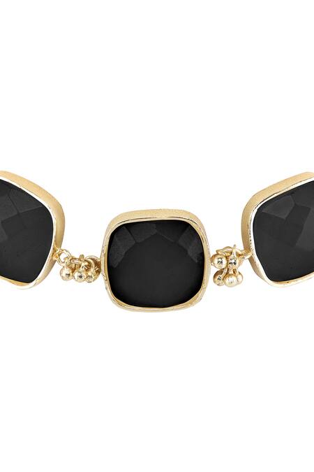 House Of Tuhina Gold Plated Stones Three Quartz Choker Online at Aza Fashions House Of Tuhina_Gold Plated Stones Three Quartz Choker _Online_at_Aza_Fashions