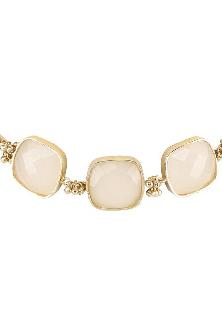 House Of Tuhina_Gold Plated Stones Three Choker Necklace _Online_at_Aza_Fashions