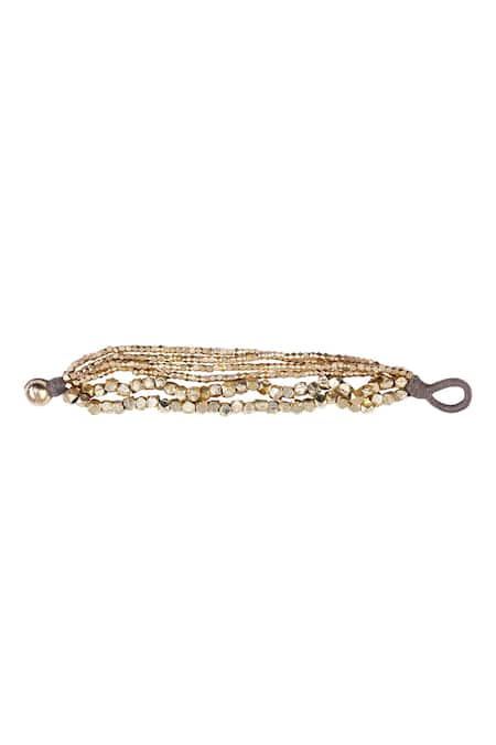 Shop House Of Tuhina Gold Plated Beads Multi-layer Bracelet at Aza Fashions Shop_House Of Tuhina_Gold Plated Beads Multi-layer Bracelet _at_Aza_Fashions