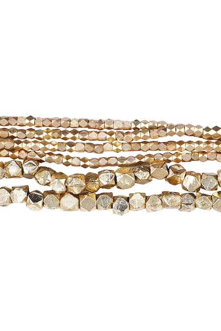 House Of Tuhina Gold Plated Beads Multi-layer Bracelet Online at Aza Fashions House Of Tuhina_Gold Plated Beads Multi-layer Bracelet _Online_at_Aza_Fashions