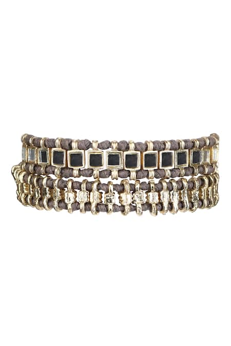 House Of Tuhina Falak Mirror Double Wrap Bracelet 