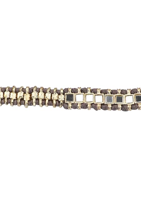 Buy House Of Tuhina Gold Plated Mirrors Double Wrap Bracelet Online at Aza Fashions Buy_House Of Tuhina_Gold Plated Mirrors Double Wrap Bracelet _Online_at_Aza_Fashions