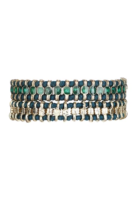 House Of Tuhina Falak Enamel Double Wrap Bracelet 