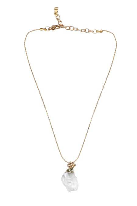 House Of Tuhina Stone Drop Pendant Short Necklace 