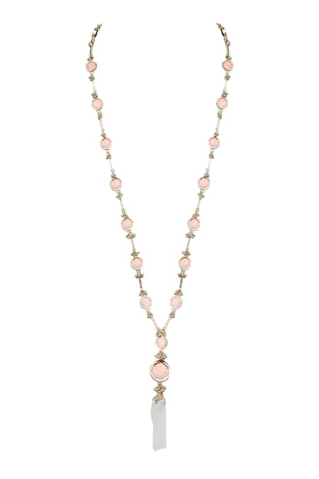 House Of Tuhina Gold Geometric Enamelled Long Necklace 