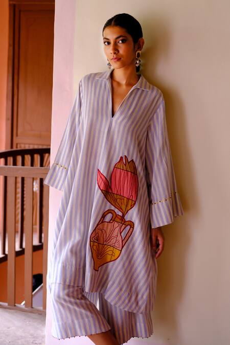 Buy Jodi Blue Cotton Embroidery Hand French Knot Cullotes Online at Aza Fashions Buy_Jodi_Blue Cotton Embroidery Hand French Knot Cullotes _Online_at_Aza_Fashions