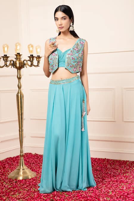 Kanj by Priyanka A Sakhuja Aiza Lehenga Set With Embroidered Waistcoat 