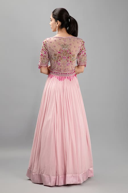 Kanj By Priyanka A Sakhuja 3D Floral Embroidered Anarkali Set 