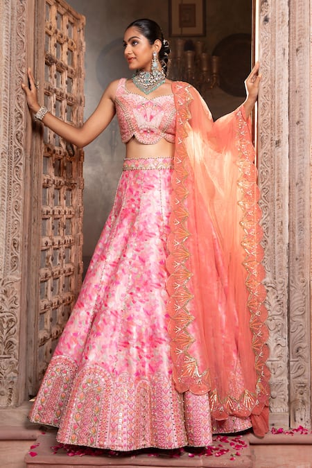 Laxmishriali Bead & Pearl Embroidered Lehenga Set 