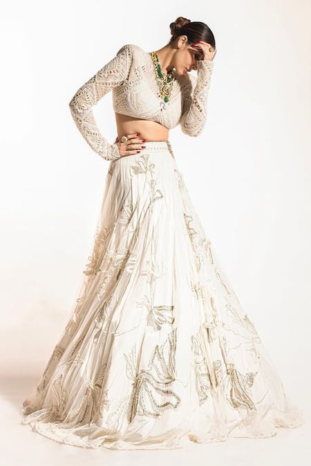 Ritika Mirchandani Abla Floral Applique Embroidered Lehenga With Blouse 