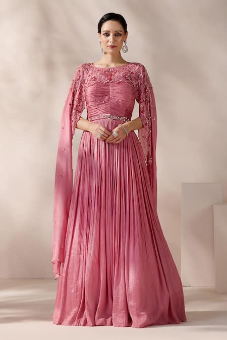 Chaashni by Maansi and Ketan Sequin Embroidered Cape With Gown 