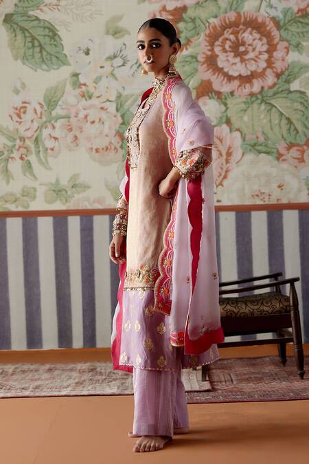 Buy Pooja Singhal Purple Chanderi, Organza Sequins, Embroidery Round Lavender Banarasi Kurta Set Online at Aza Fashions Buy_Pooja Singhal_Purple Chanderi, Organza Sequins, Embroidery Round Lavender Banarasi Kurta Set_Online_at_Aza_Fashions