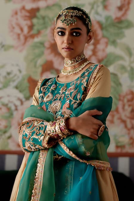 Pooja Singhal Gold Silk, Tissue, Organza, Brocade Sequins, Zari, Embroidery Dabka Kurta Set Online at Aza Fashions Pooja Singhal_Gold Silk, Tissue, Organza, Brocade Sequins, Zari, Embroidery Dabka Kurta Set _Online_at_Aza_Fashions