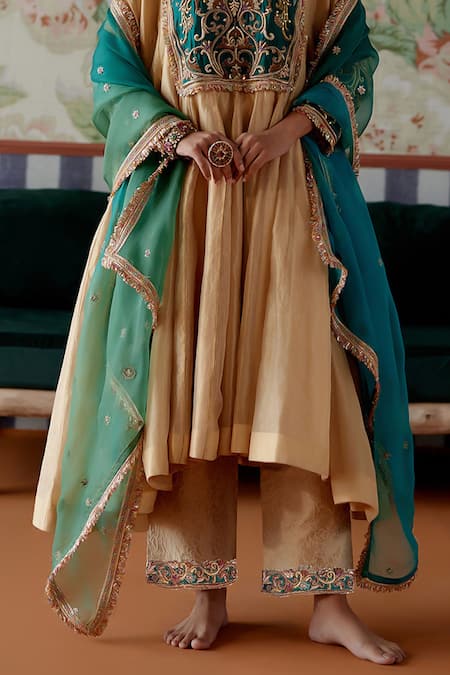 Buy Pooja Singhal Gold Silk, Tissue, Organza, Brocade Sequins, Zari, Embroidery Dabka Kurta Set Online at Aza Fashions Buy_Pooja Singhal_Gold Silk, Tissue, Organza, Brocade Sequins, Zari, Embroidery Dabka Kurta Set _Online_at_Aza_Fashions