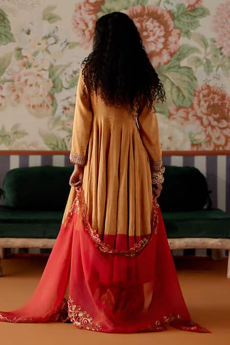 Pooja Singhal Banarasi Embroidered Anarkali & Sharara Set 