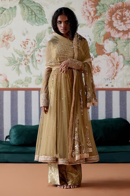 Pooja Singhal Gota Embroidered Anarkali Set 