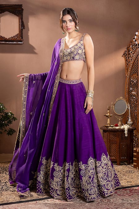 wildflower by krishna Hand Embroidered Lehenga Set 