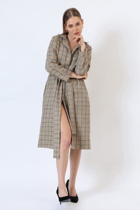 Musal London Mist Tailored Trench Coat 