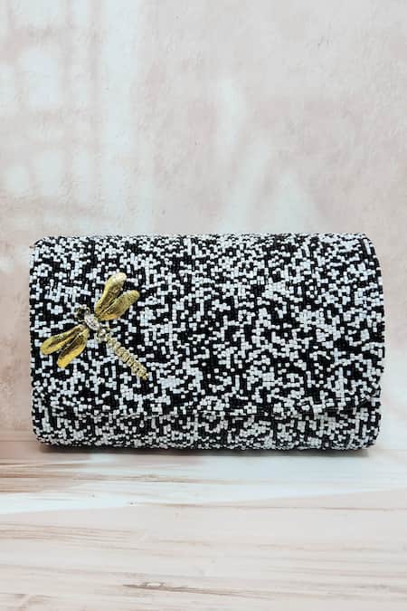 Adwita Bags & Jewels Gradient Cut Dana Handbag With Brooch 