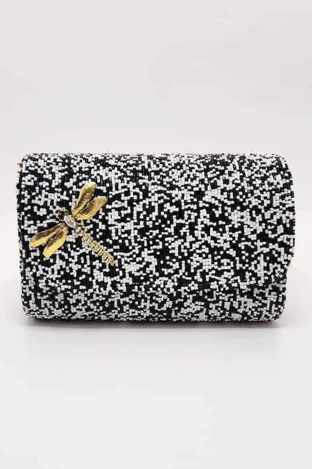 Buy Adwita Bags & Jewels Black Brooch Gradient Cut Dana Handbag With Online at Aza Fashions Buy_Adwita Bags & Jewels_Black Brooch Gradient Cut Dana Handbag With _Online_at_Aza_Fashions