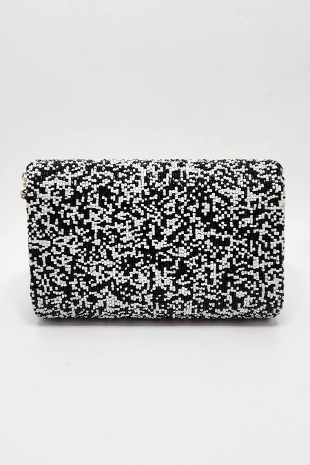 Shop Adwita Bags & Jewels Black Brooch Gradient Cut Dana Handbag With Online at Aza Fashions Shop_Adwita Bags & Jewels_Black Brooch Gradient Cut Dana Handbag With _Online_at_Aza_Fashions