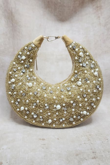 ADWITA BAGS & JEWELS Torani Pearl Embellished Chaand Bag 