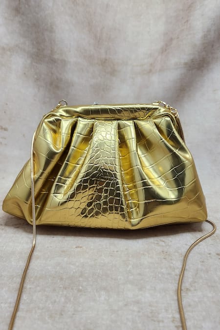 Adwita Bags & Jewels Horse Brooch Embellished Pouchette Bag 