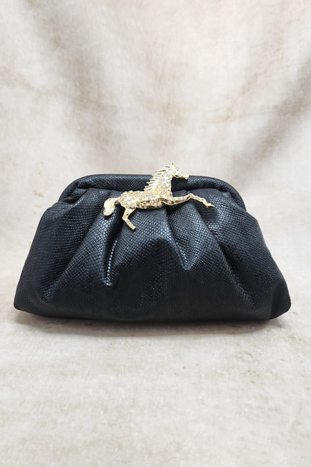 ADWITA BAGS & JEWELS Horse Brooch Embellished Bag 