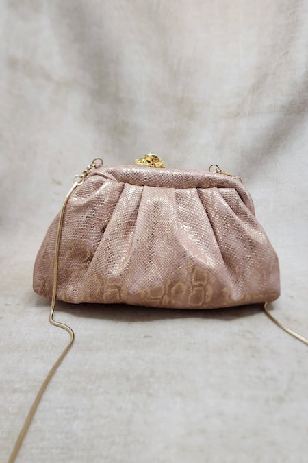 Adwita Bags & Jewels Embellished Animal Pattern Pouchette Bag 