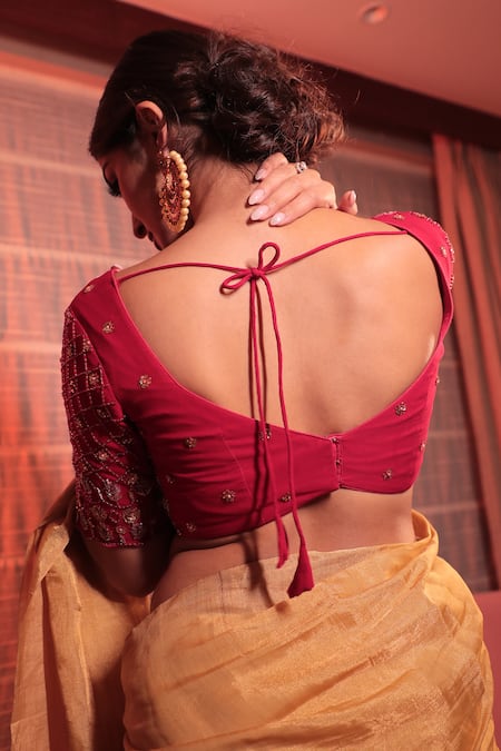 Priyal Bhardwaj Paan Neck Hand Embroidered Blouse 