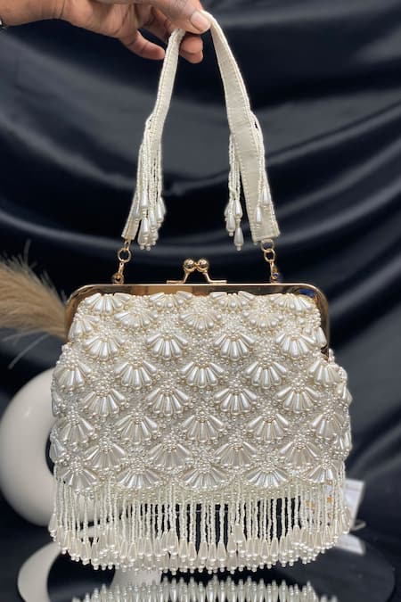 Kainiche By Mehak Flora Embellished Clutch Bag 