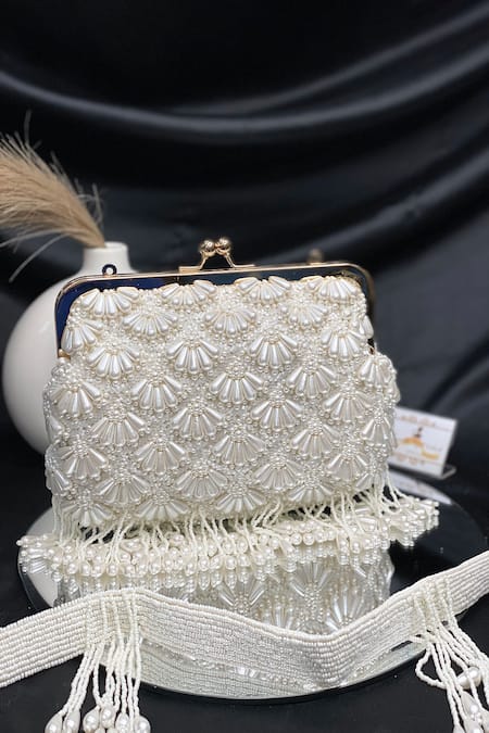 Kainiche By Mehak Flora Embellished Clutch Bag 