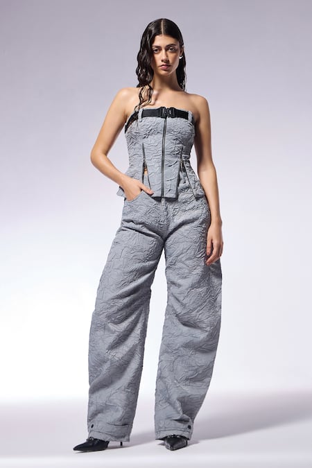 CILVR Crushed Texture D Cut Long Pant 