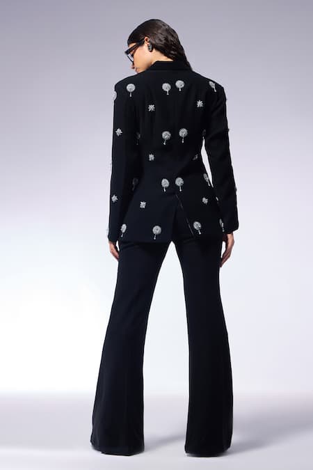 Cilvr Floral Embroidered Blazer & Pant Set 