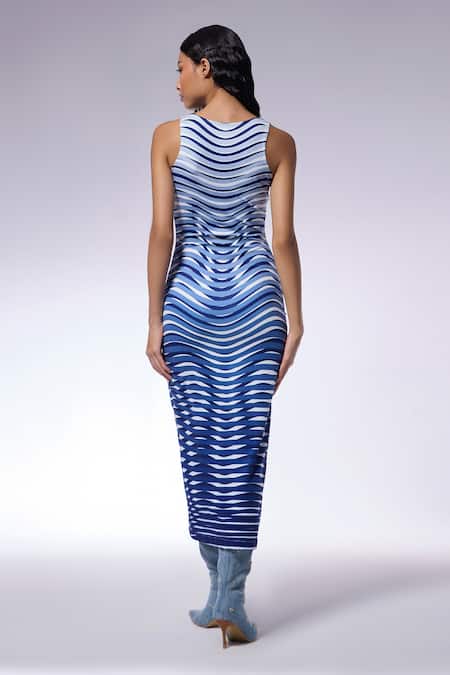 Cilvr Gradient Optical Illusion Midi Dress 