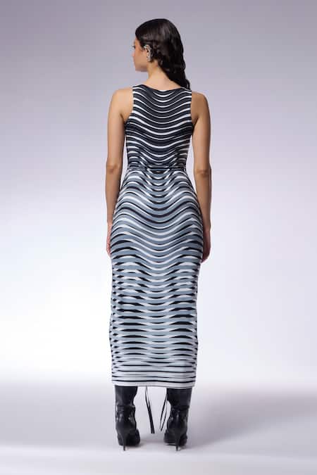 Cilvr Gradient Optical Illusion Midi Dress 