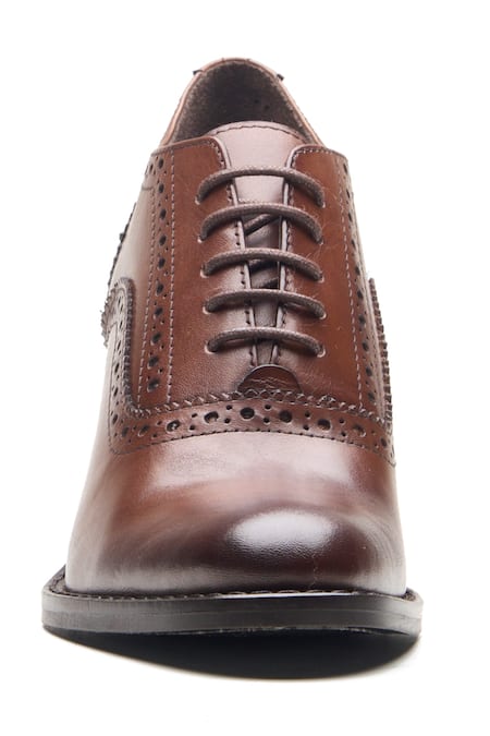 Buy Dang Shoes Brown Perforated Textured Leather Boots Online at Aza Fashions Buy_Dang Shoes_Brown Perforated Textured Leather Boots _Online_at_Aza_Fashions