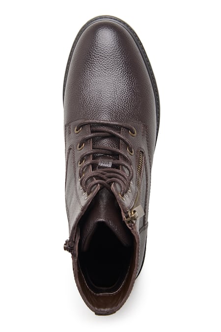 Buy Dang Shoes Brown Textured Leather Ankle Boots Online at Aza Fashions Buy_Dang Shoes_Brown Textured Leather Ankle Boots _Online_at_Aza_Fashions