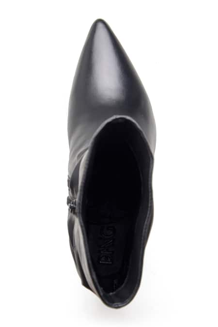 Dang Shoes_Black Plain Ruched Nappa Leather Boots _Online_at_Aza_Fashions
