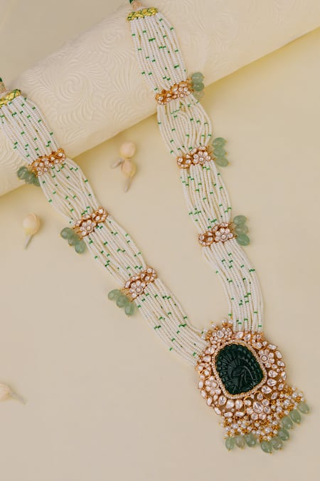 Riana Jewellery Peacock Jadau Kundan Necklace Set 