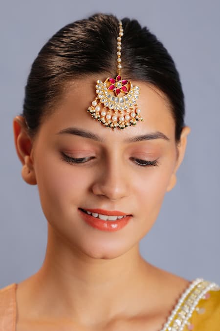 Riana Jewellery Floral Crescent Maangtikka 